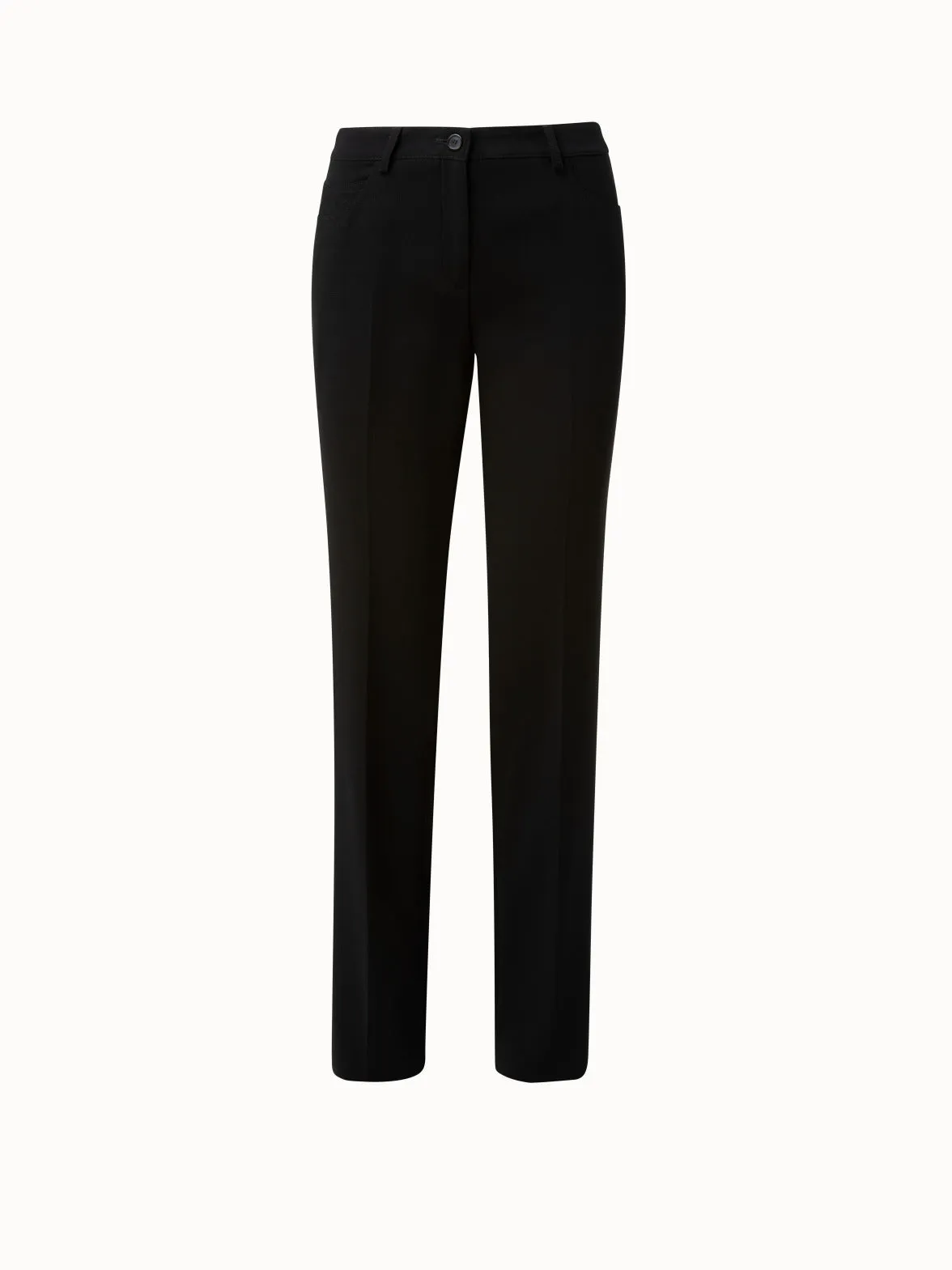 Straight Wool Double-Face Pants