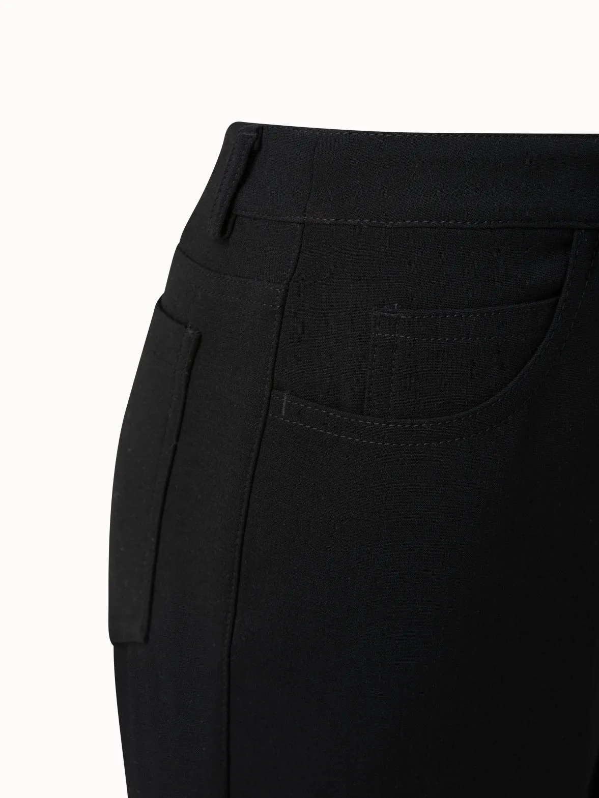 Straight Wool Double-Face Pants