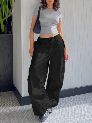 Street Baggy Drawstring Casual Pants for Women