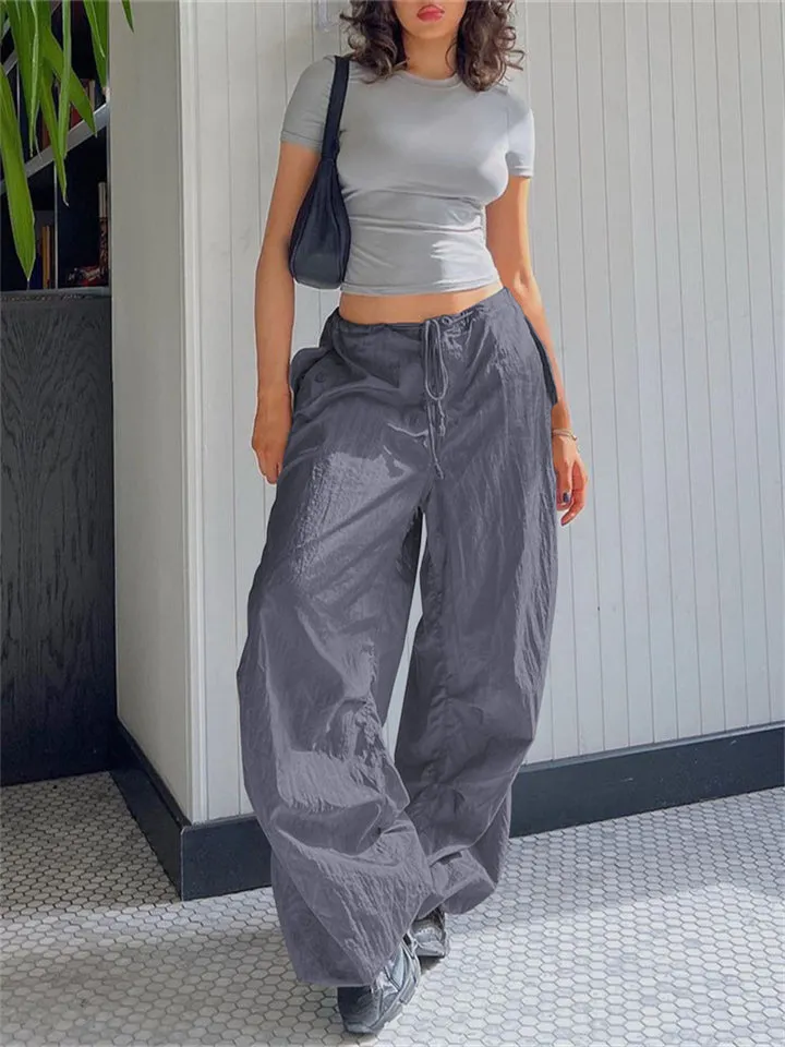 Street Baggy Drawstring Casual Pants for Women