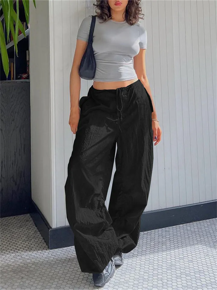 Street Baggy Drawstring Casual Pants for Women