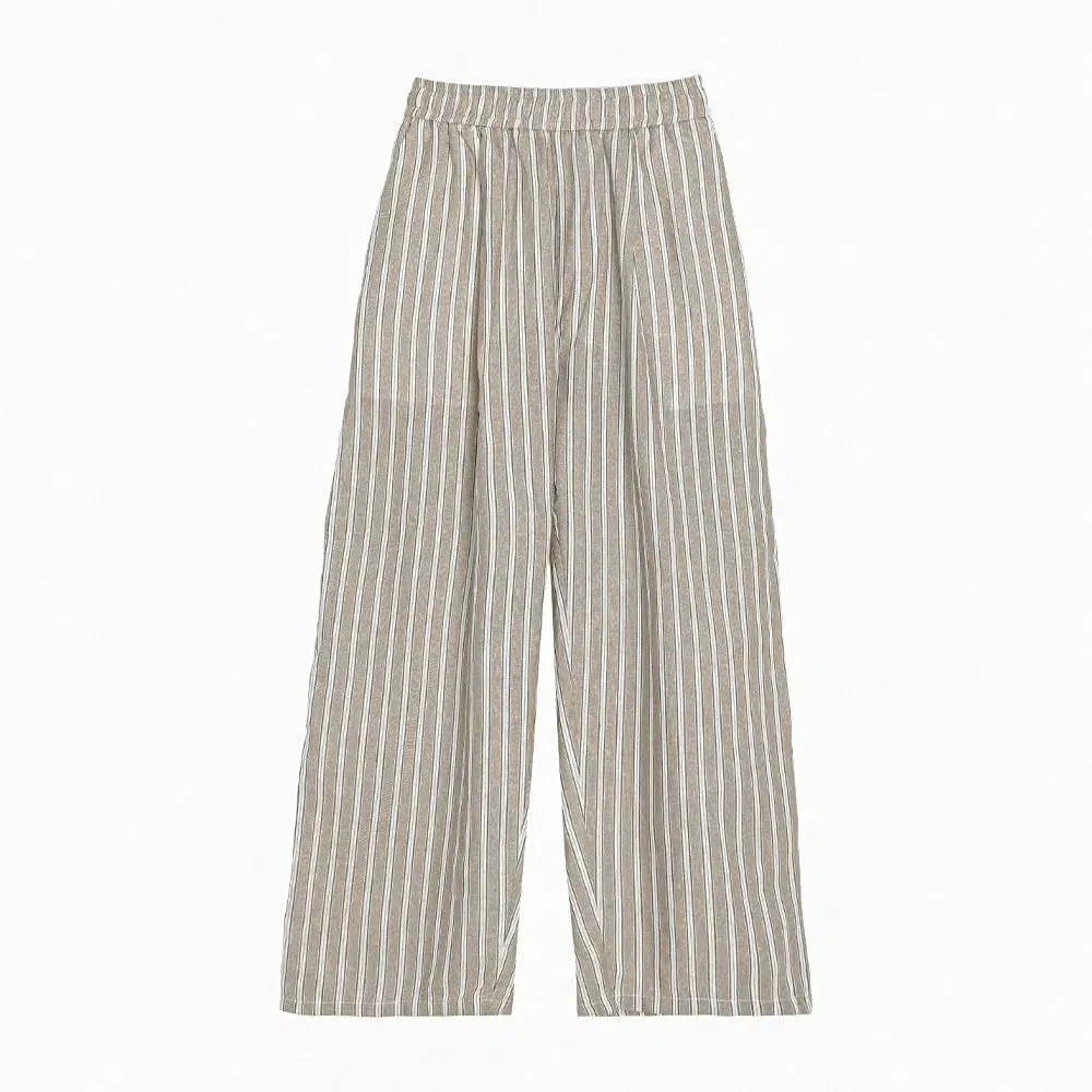Striped Wide-Leg Casual Pants