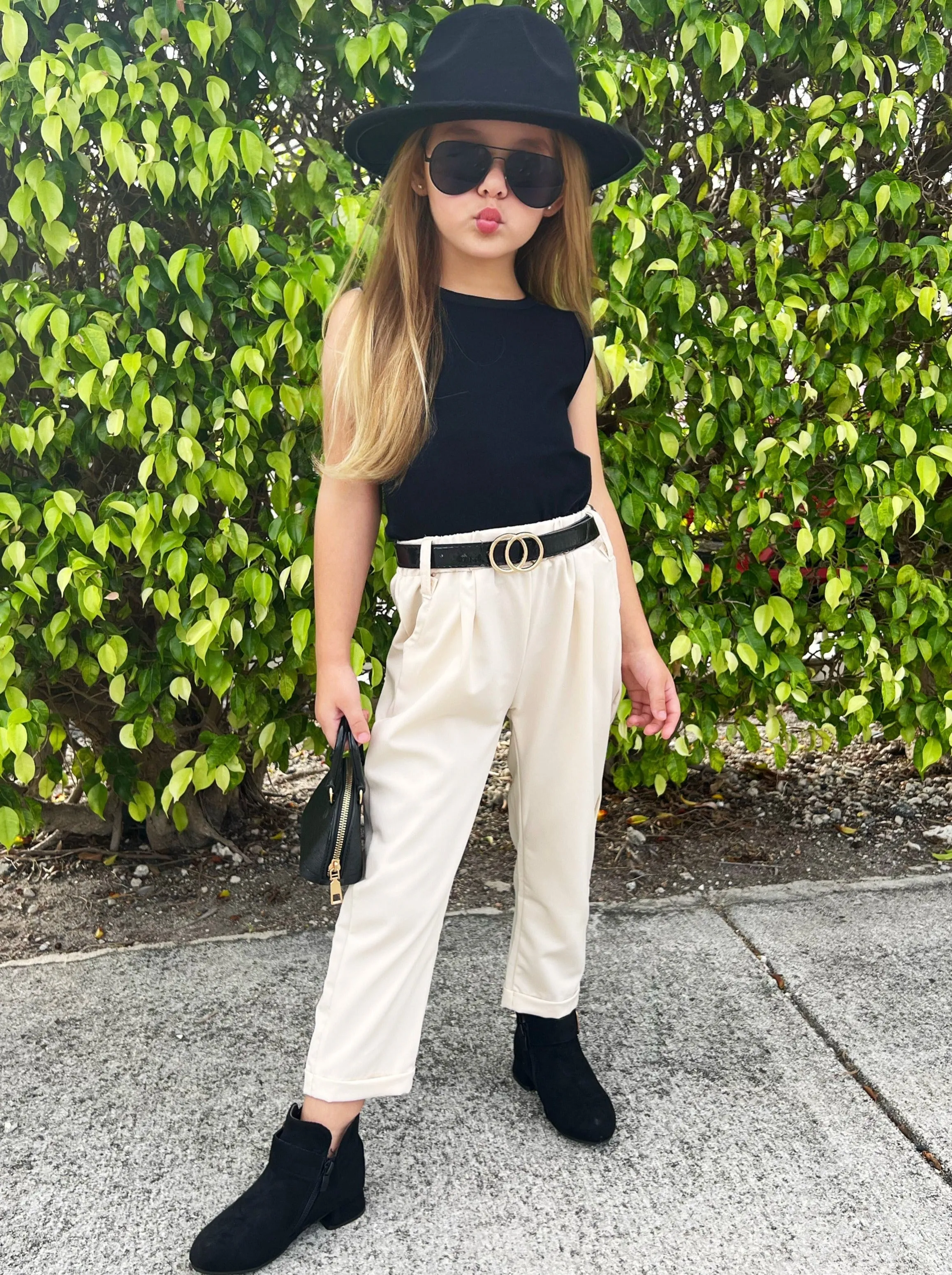 Style and Sass Belted Pants Set