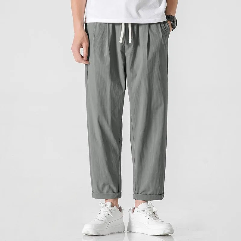 Summer Ice Silk Drawstring Pants