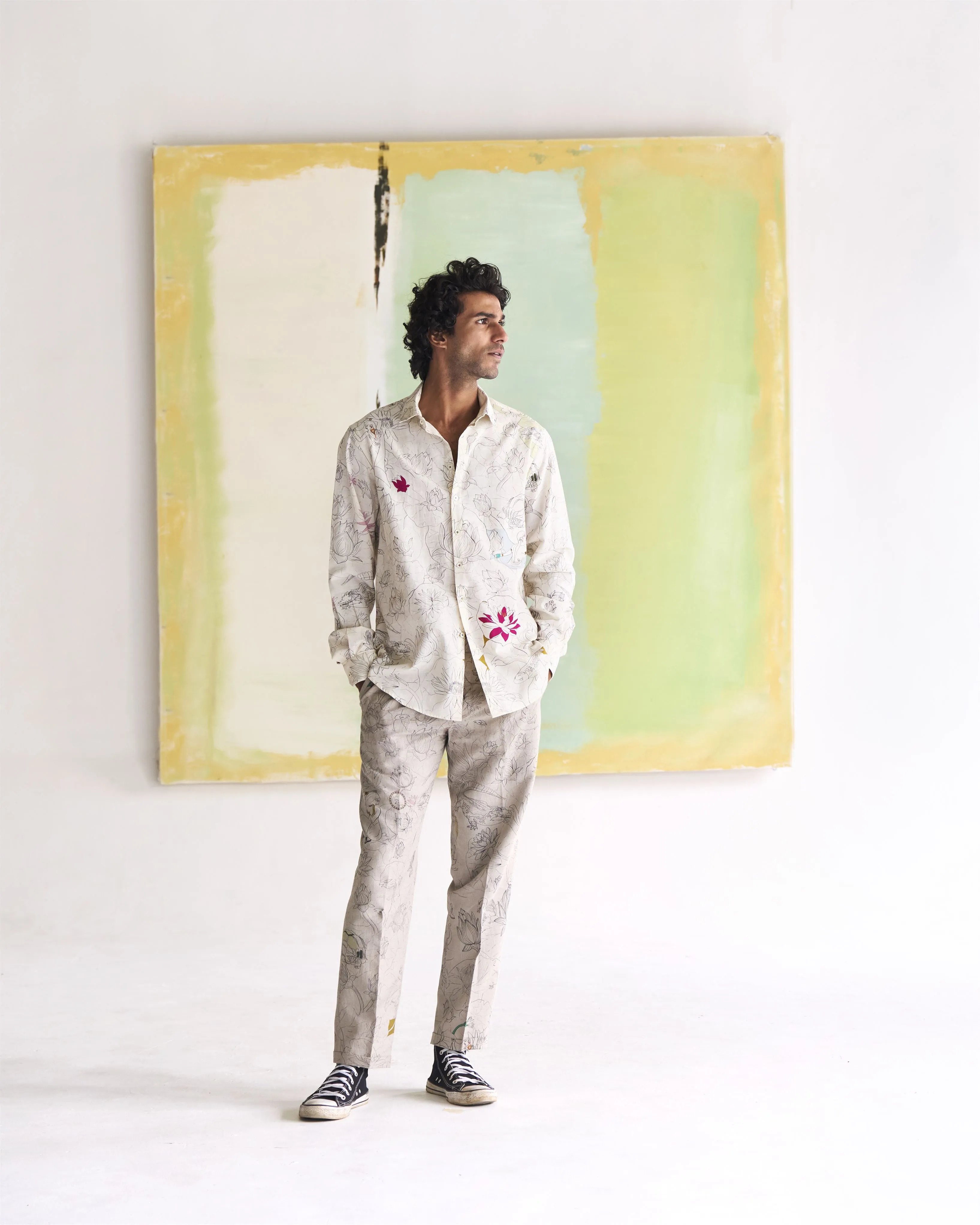 Summer Shirt Classic Fresco Cotton Linen White S414CL534 SuketDhir