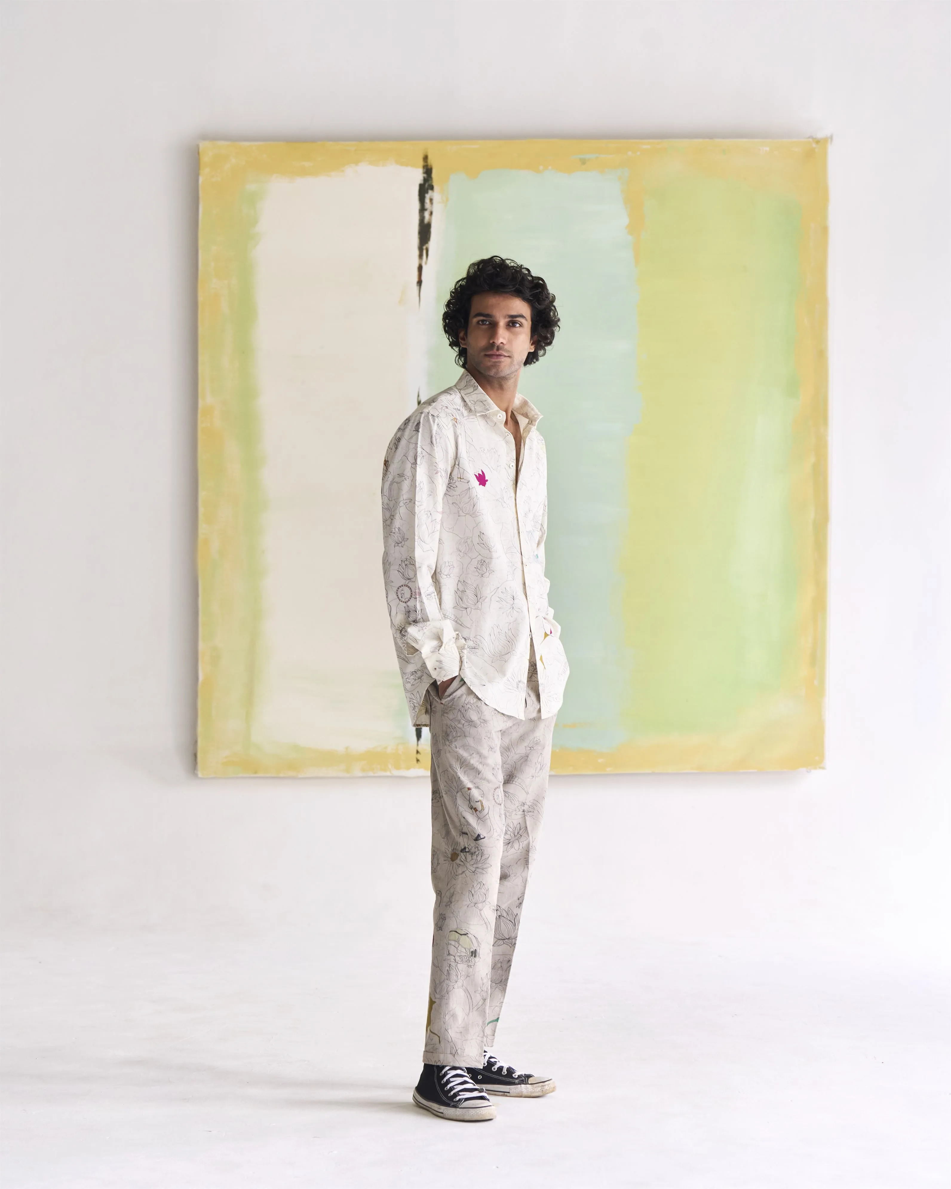 Summer Shirt Classic Fresco Cotton Linen White S414CL534 SuketDhir