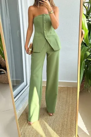 Temperament Tube Top Suit Pants