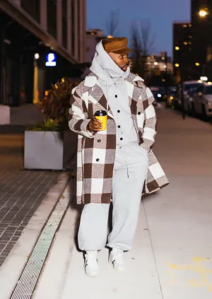 THE GREY STRUCTURED COZY TRACKSUIT  WITH HEAD GEAR