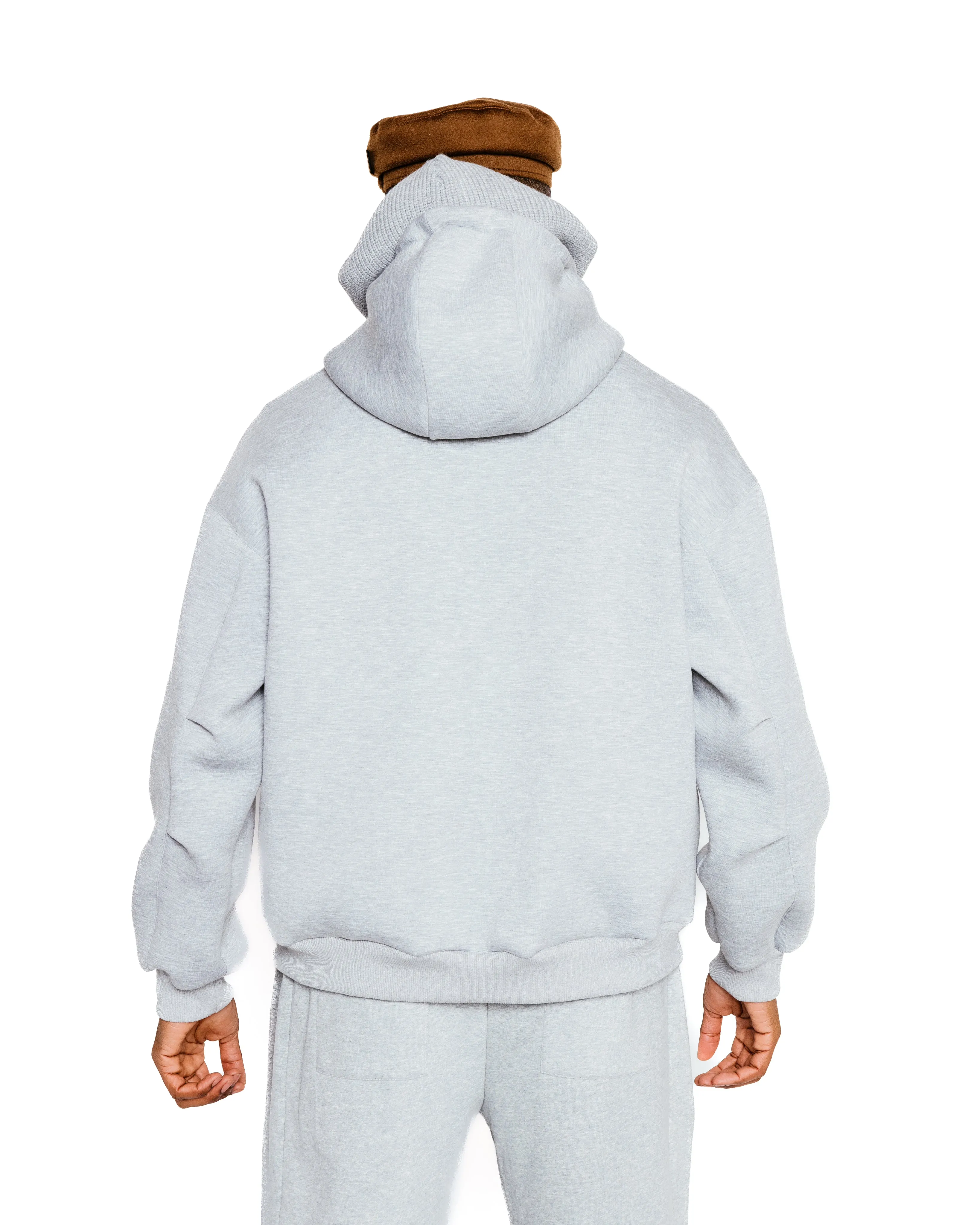 THE GREY STRUCTURED COZY TRACKSUIT  WITH HEAD GEAR