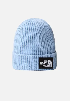 The North Face Logo Box Cuffed Beanie Steel Blue
