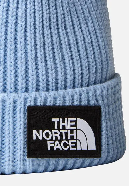 The North Face Logo Box Cuffed Beanie Steel Blue