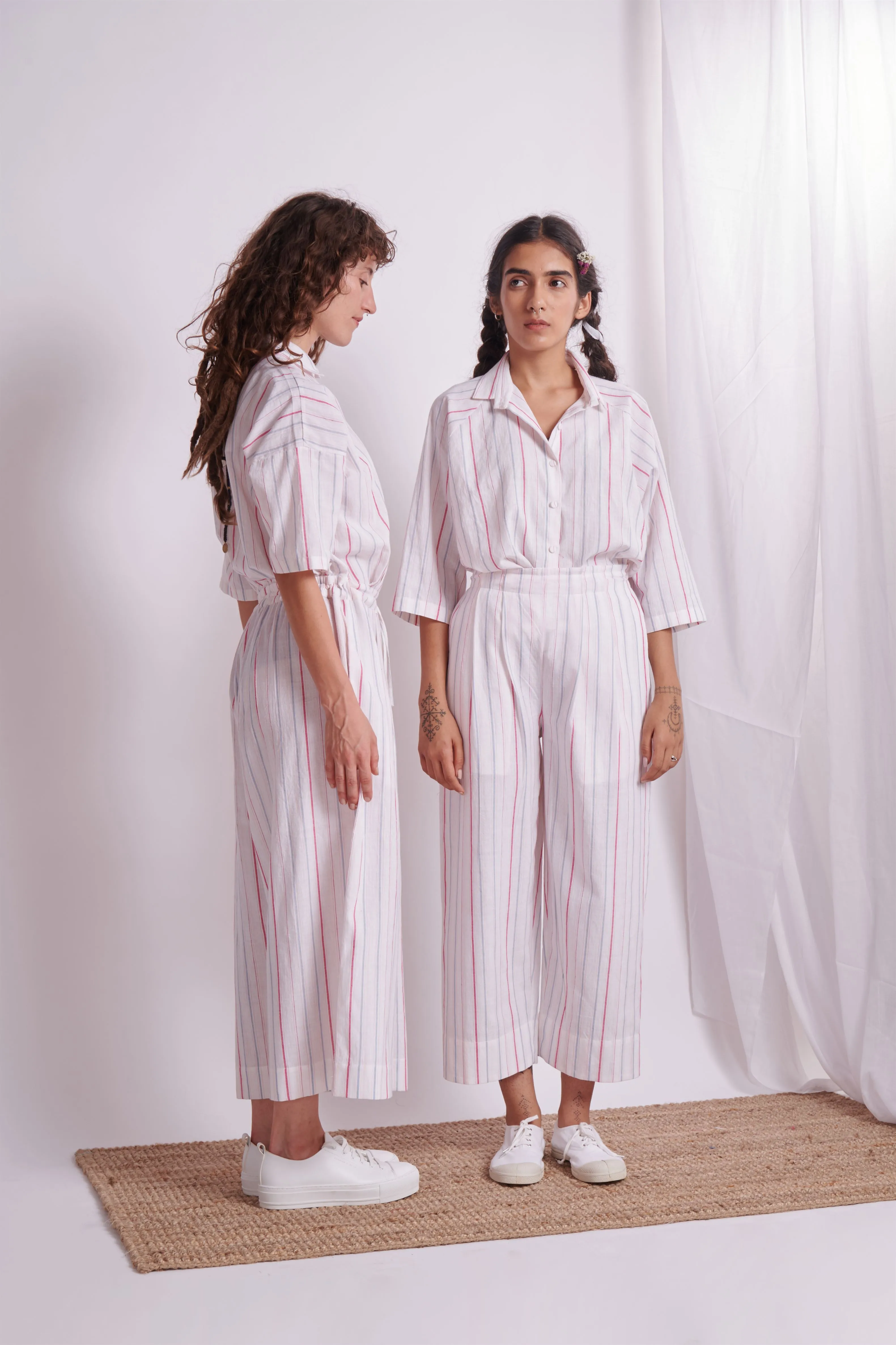 The Plavate I Nikolina Together forever Co-ord Set Cotton 4 Colour Stripes Daily Collection AW22-14