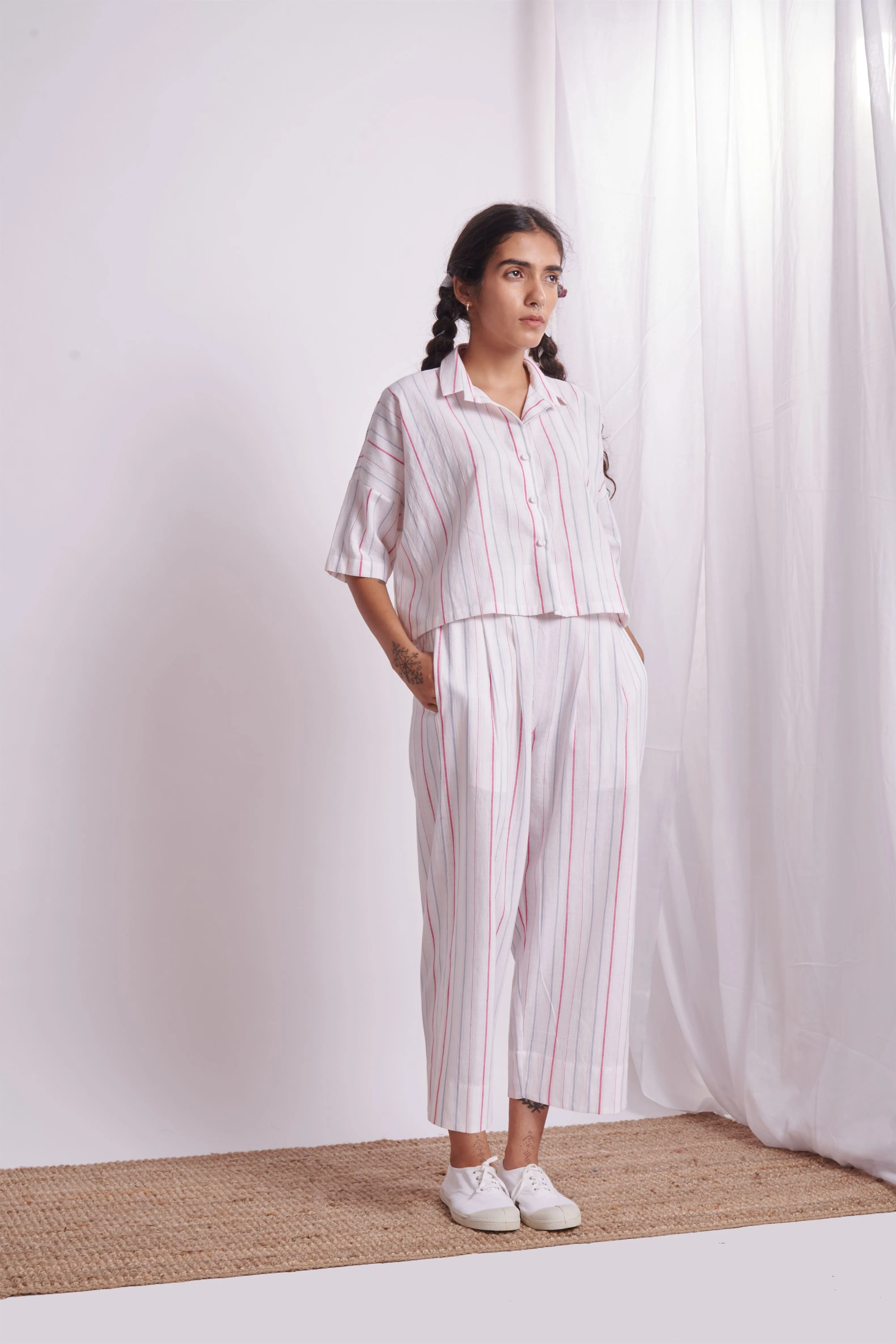 The Plavate I Zelenyy Whatâ€™s not to love? Co- ord Set Cotton 4 Colour Stripes Daily Collection AW22-14