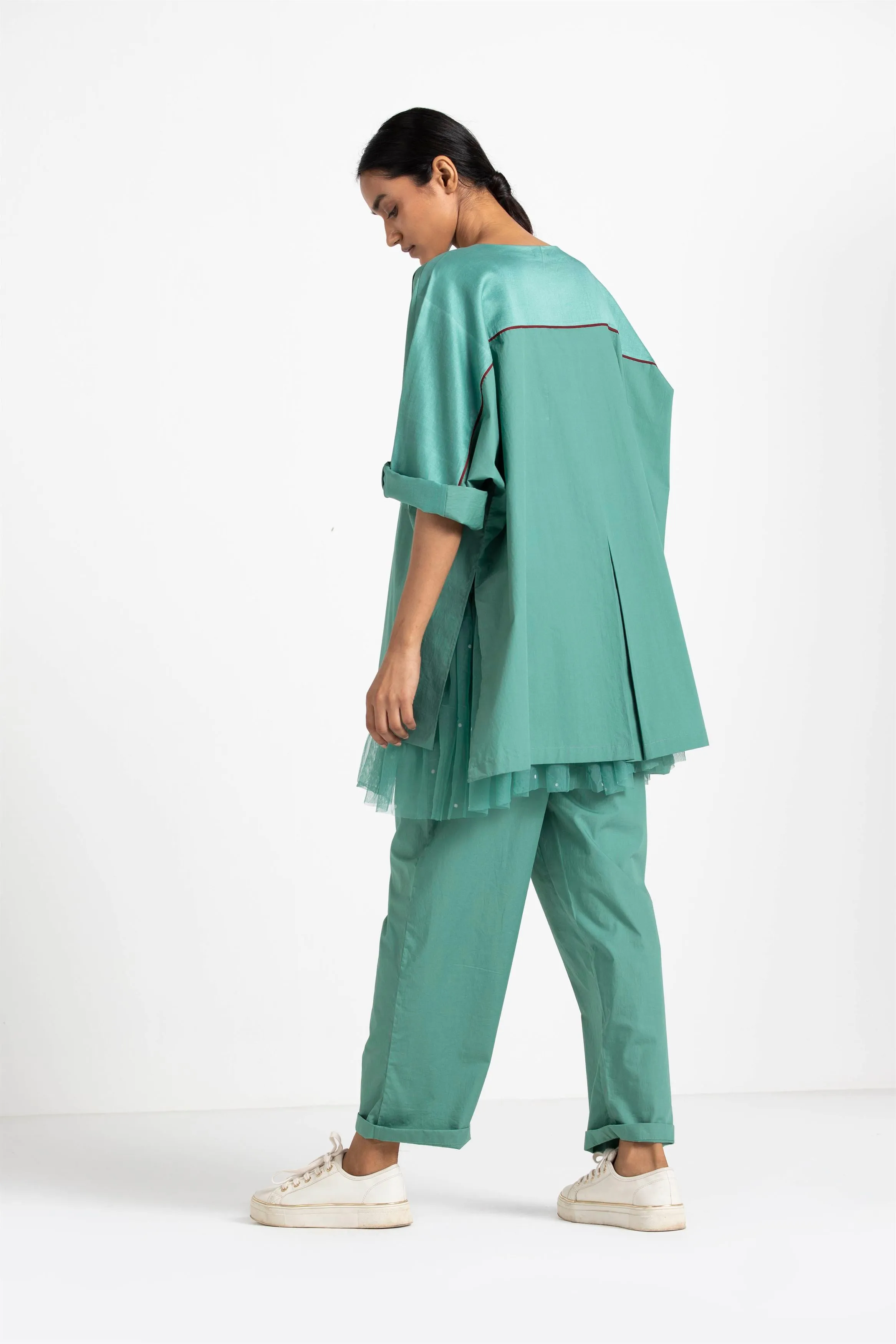 THREE   -   Flap Pocket Dolman Sleeve Shirt Co Ord (Set Of 2)