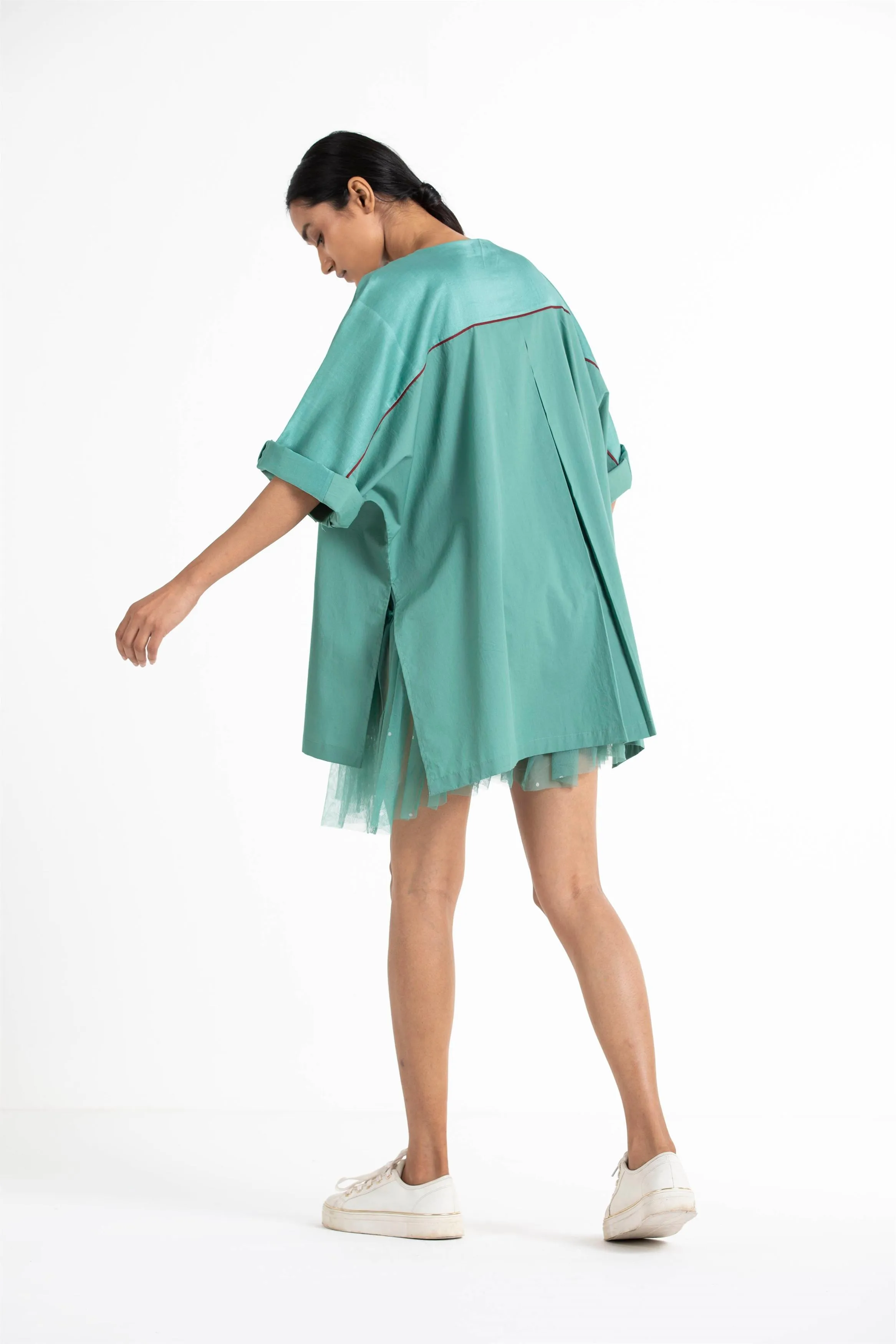 THREE   -   Flap Pocket Dolman Sleeve Shirt Co Ord (Set Of 2)