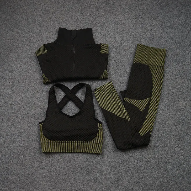 Three-Piece Stretch Sports Pants - Three-Piece Sports Yoga set