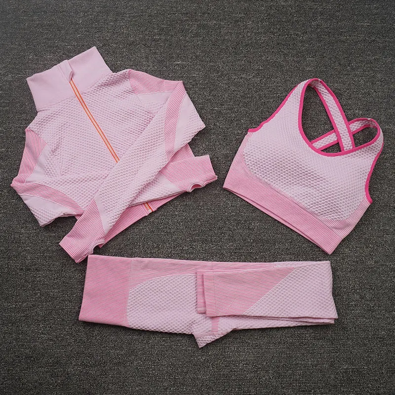 Three-Piece Stretch Sports Pants - Three-Piece Sports Yoga set