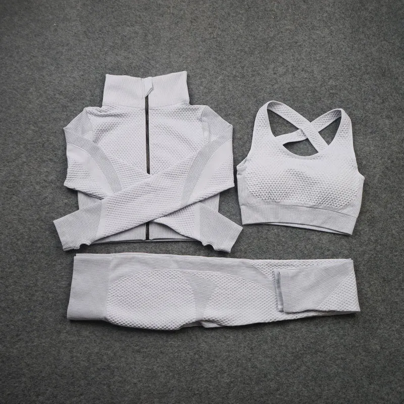 Three-Piece Stretch Sports Pants - Three-Piece Sports Yoga set
