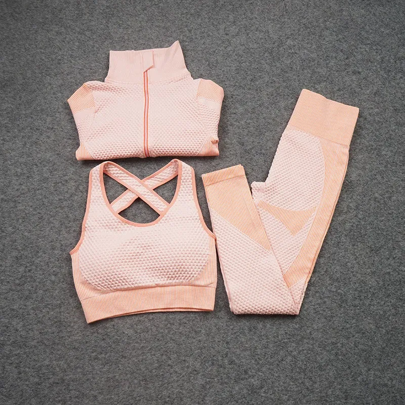 Three-Piece Stretch Sports Pants - Three-Piece Sports Yoga set