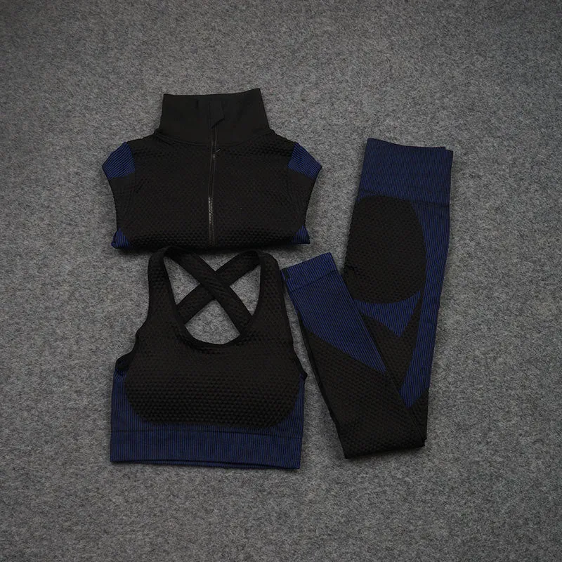 Three-Piece Stretch Sports Pants - Three-Piece Sports Yoga set