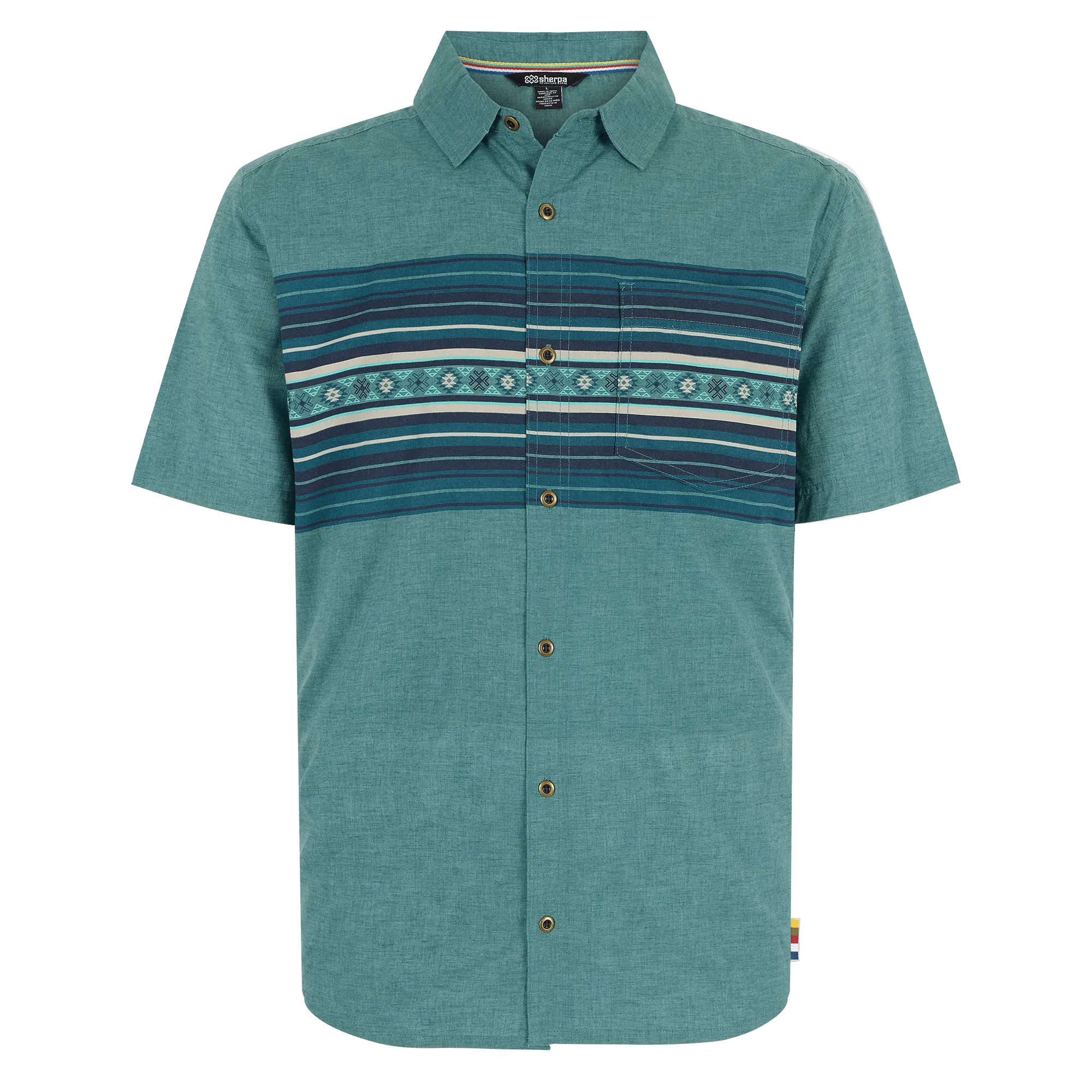 Tibet Stripe Short Sleeve Shirt - Hydra