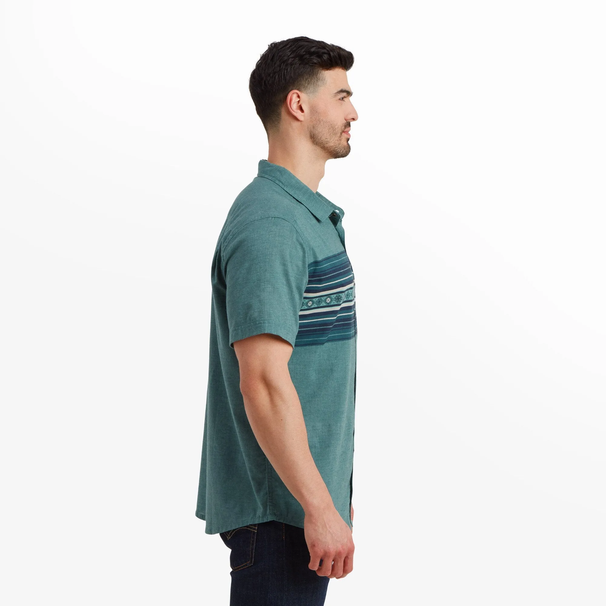 Tibet Stripe Short Sleeve Shirt - Hydra