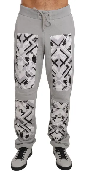 Training Casual Gray Cotton Trousers Mens