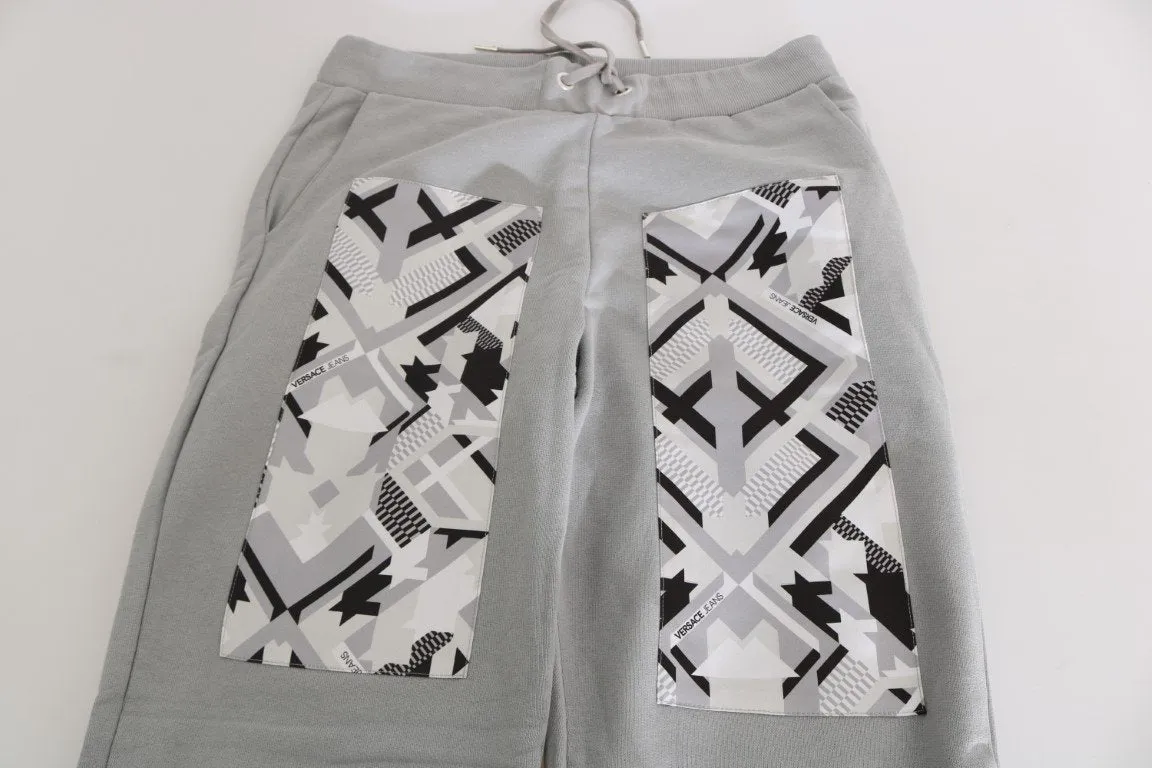 Training Casual Gray Cotton Trousers Mens