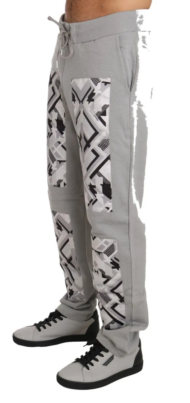Training Casual Gray Cotton Trousers Mens