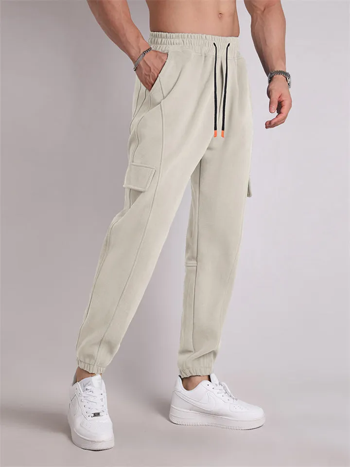 Trendy Extra Loose Multi-Pocket Drawstring Pants for Men