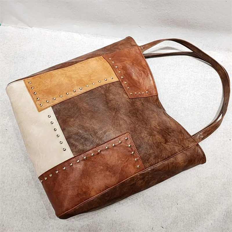 Trendy Patchwork Contrast Color Women's Handbags