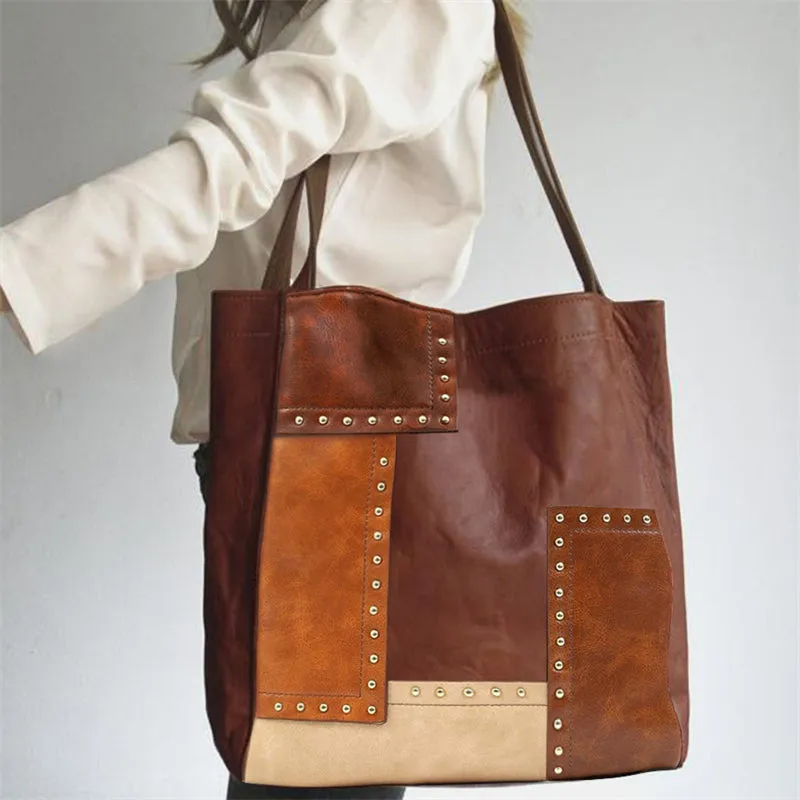 Trendy Patchwork Contrast Color Women's Handbags