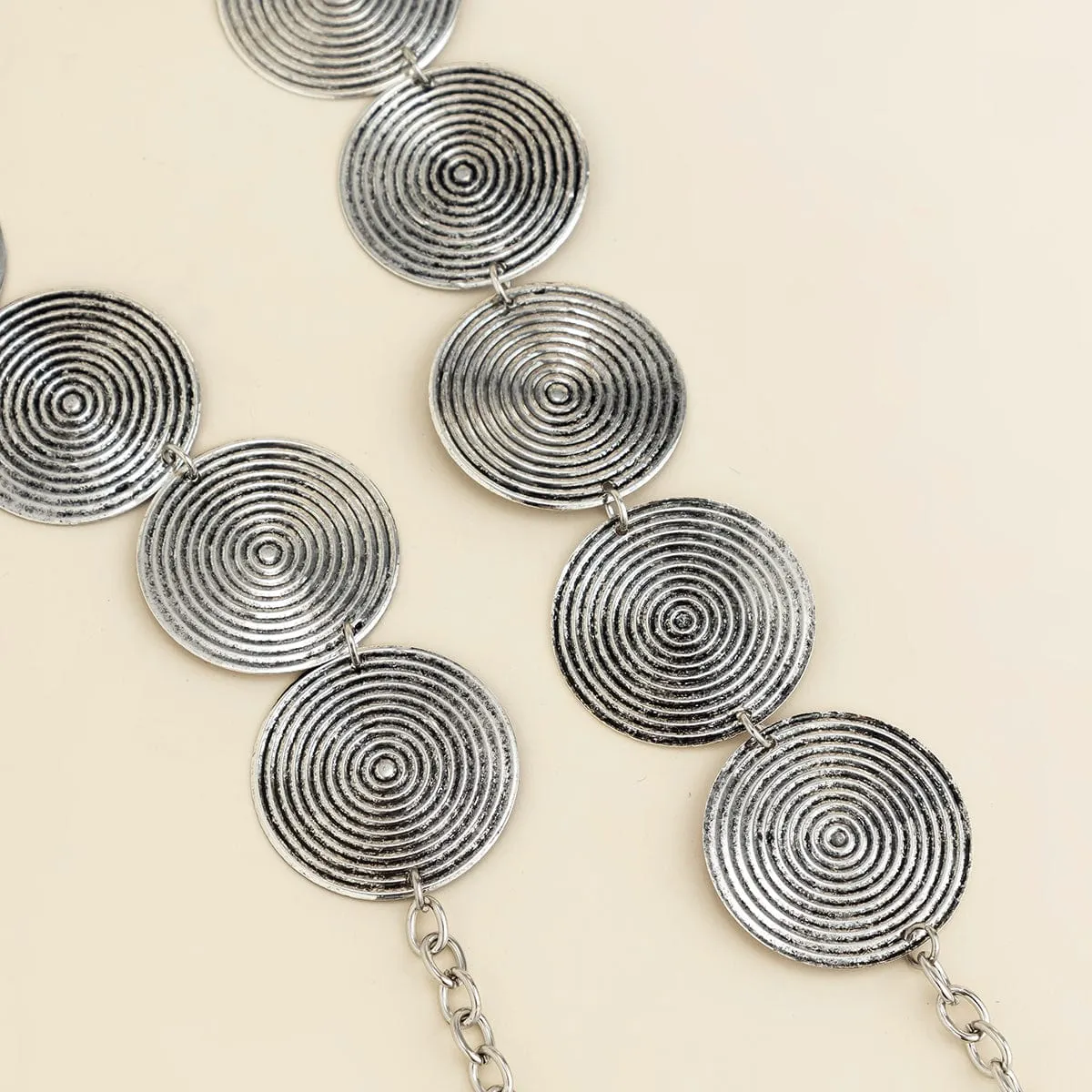 Trendy Round Threaded Disk Waist Chain