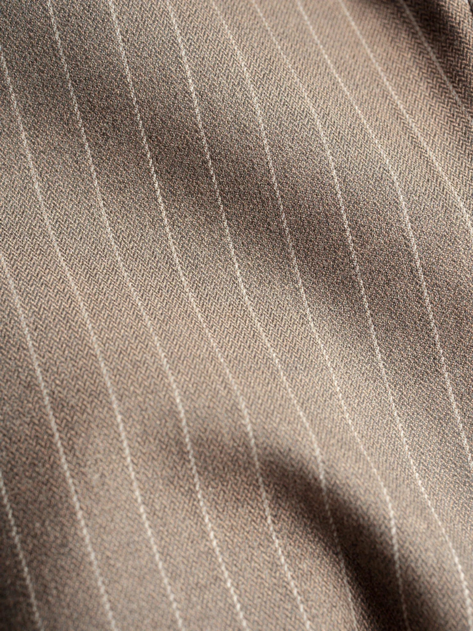Trousers With Belt Loop -  Brown Pinstripes (Slim Straight)