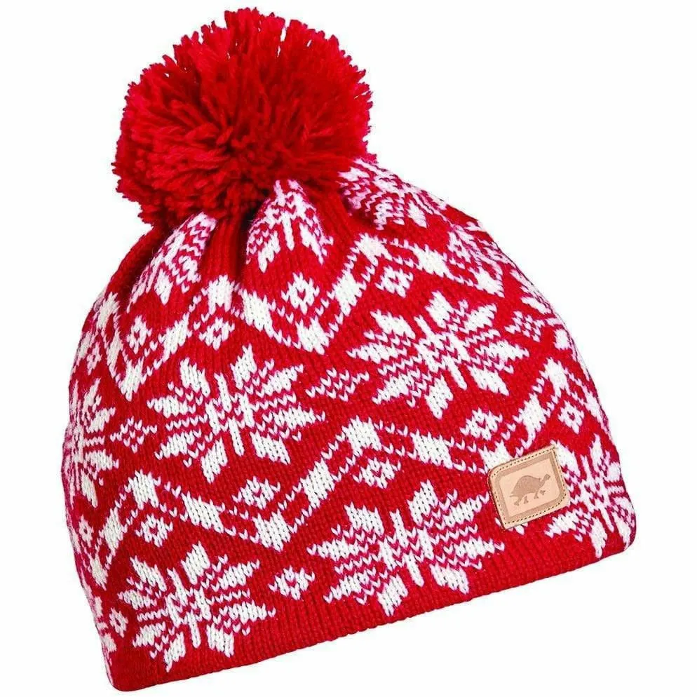 Turtle Fur Criss Cross Pom Beanie