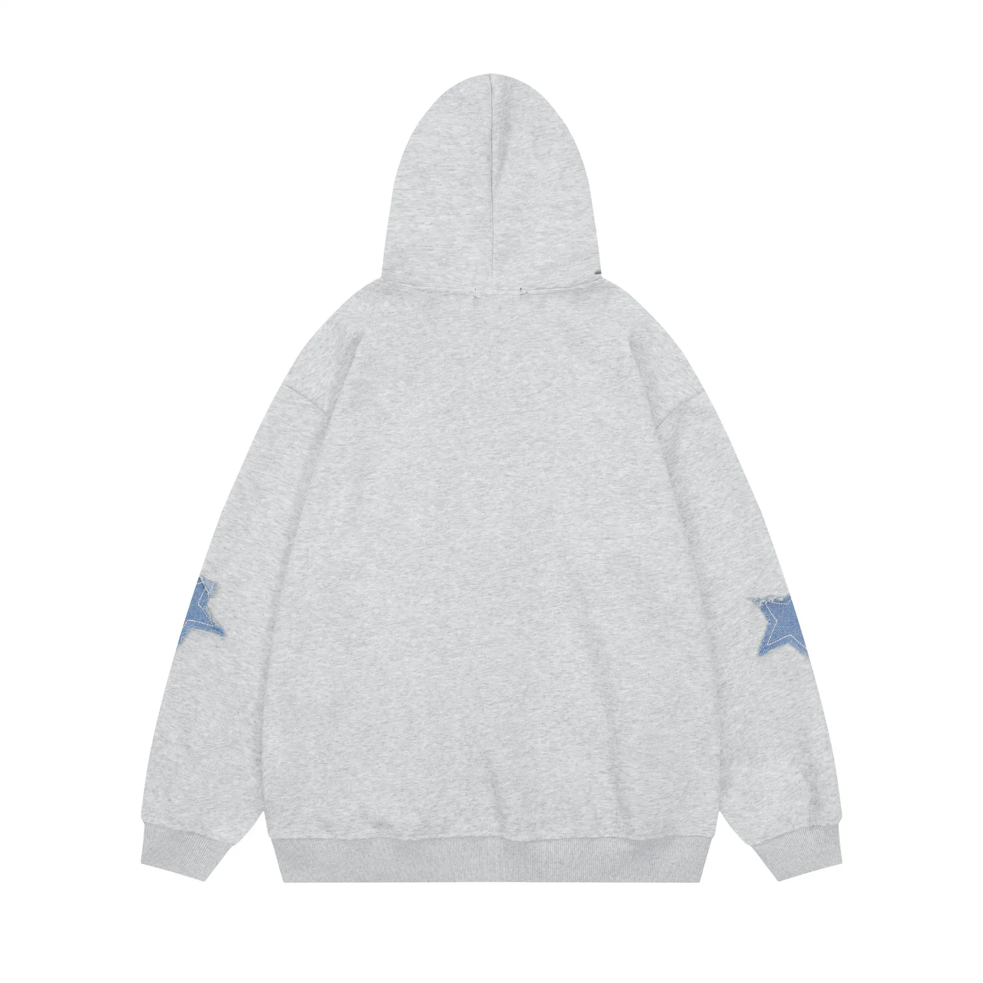 Urban Denim Star Patchwork Cotton Hoodie