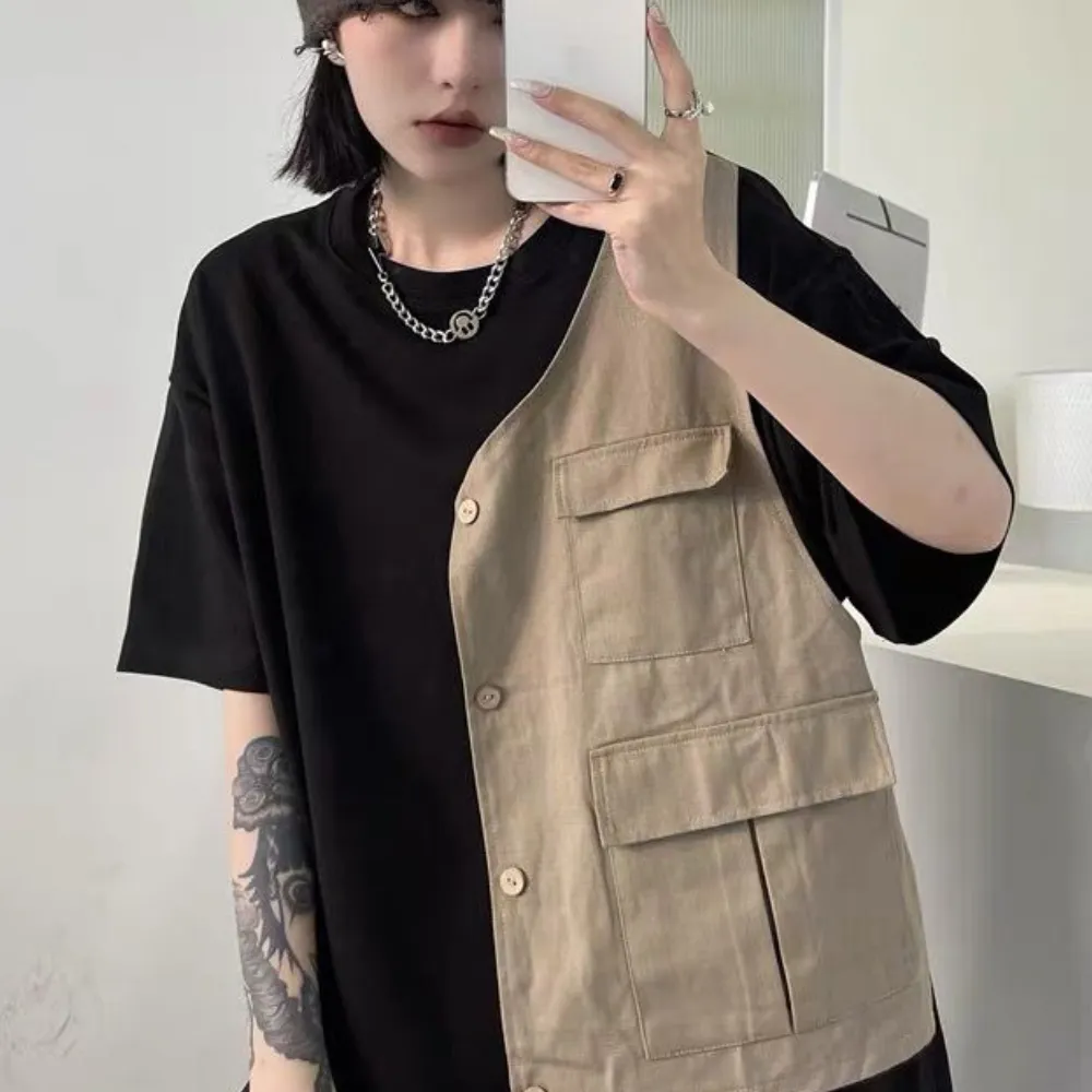Urban Two Piece Paneled Cotton T-Shirt