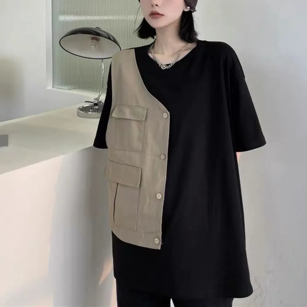 Urban Two Piece Paneled Cotton T-Shirt