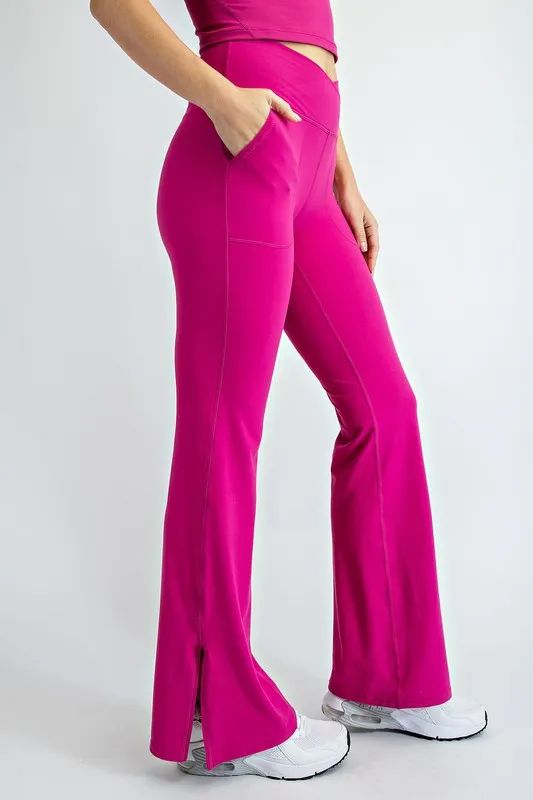 V Waist Flared Yoga Pants with Pockets- 2 Colors!