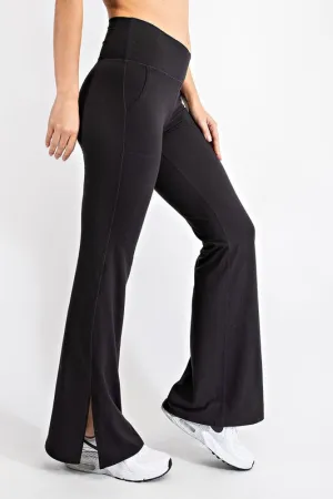 V Waist Flared Yoga Pants with Pockets- 2 Colors!