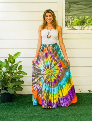 Wanderlust Whirl Hand Dyed Tiered Maxi Skirt