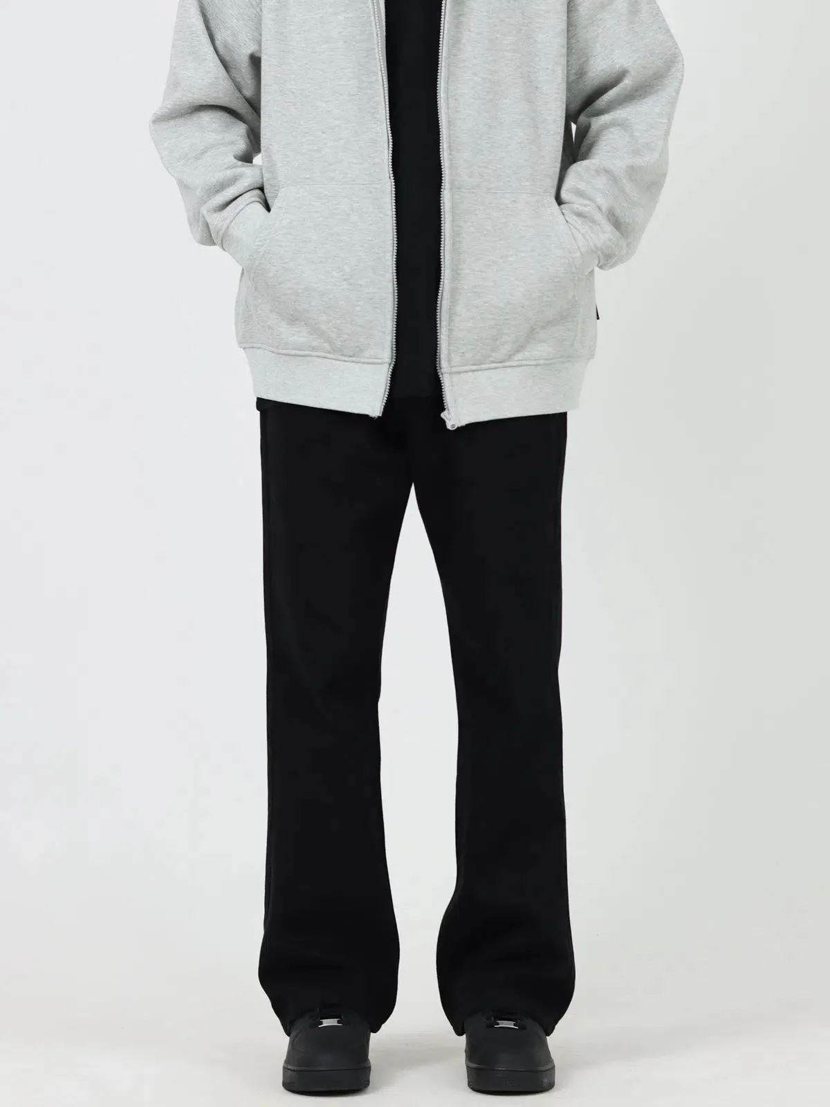 Washed Casual Fit Straight-fit Pants