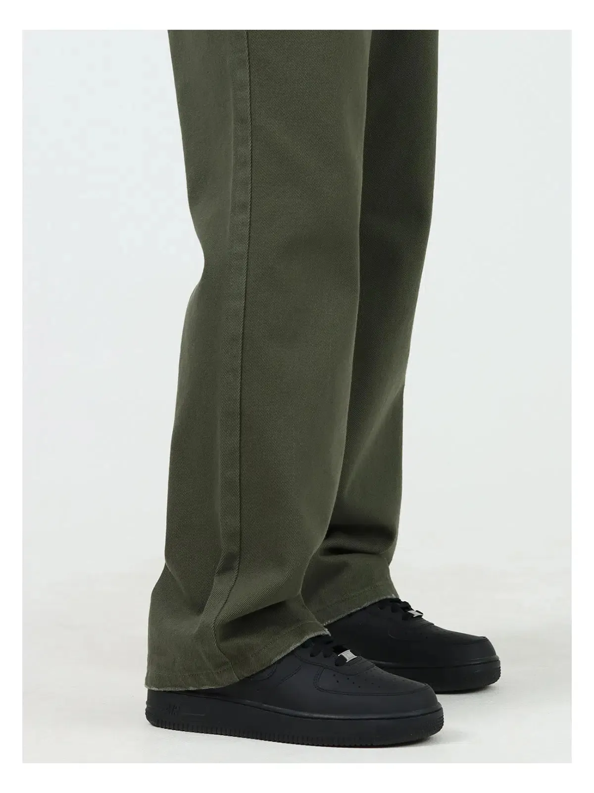 Washed Casual Fit Straight-fit Pants