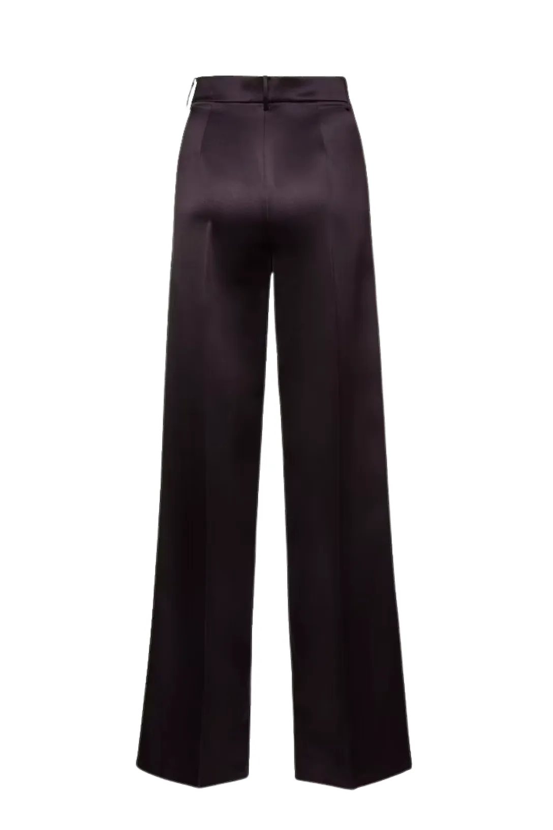 Wide Leg Tailored Silk Pants | Black