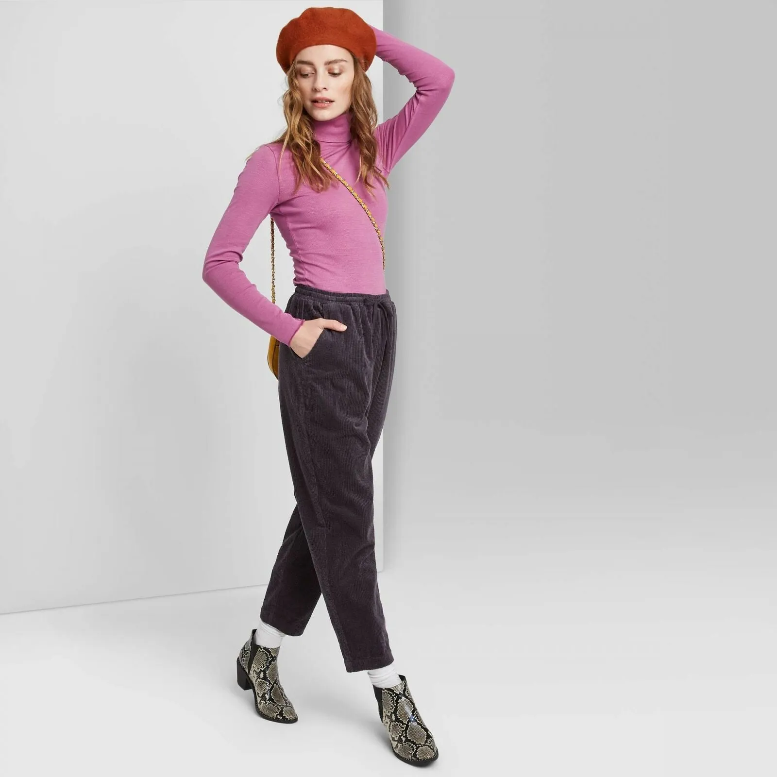 Wild Fable Women's High-Rise Drawstring Corduroy Pants