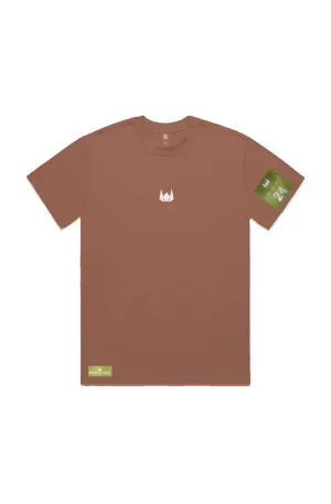 WOLFPACK UNLTD "BOLD STATEMENT" HEAVYWEIGHT OVERSIZED S/S EMBROIDERED TEE | CLAY BROWN