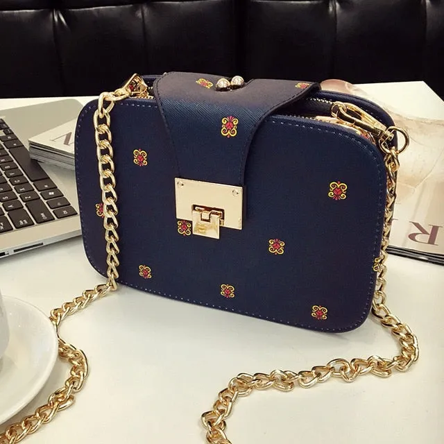 Women Shoulder Bag Chain Strap Flap Designer  Clutch Bag Ladies Messenger Bags With Metal Buckle