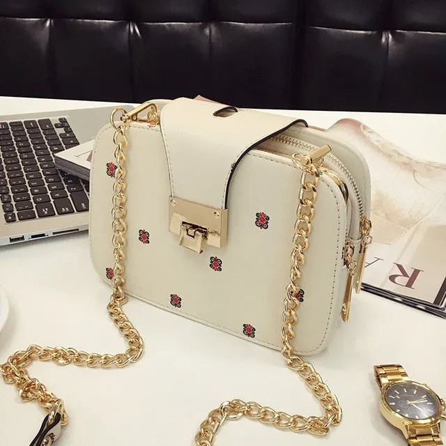 Women Shoulder Bag Chain Strap Flap Designer  Clutch Bag Ladies Messenger Bags With Metal Buckle