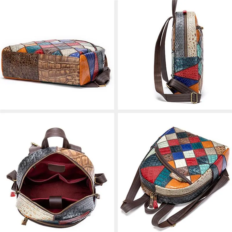 Womens Patchwork Personality Exquisite Chunky Trendy Large Capacity