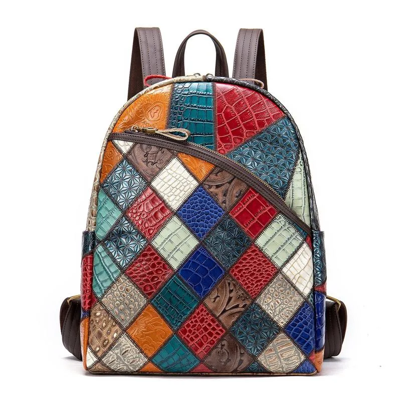 Womens Patchwork Personality Exquisite Chunky Trendy Large Capacity